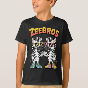 Zeebros Cute Zebra Duo Design For Zebros Lovers  T-Shirt