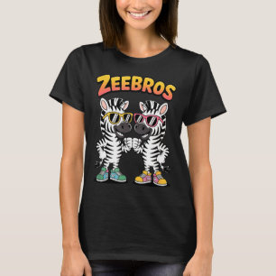 Zeebros Cute Zebra Duo Design For Zebros Lovers  T-Shirt