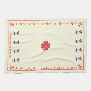 ZeeEw Schnauzer Heart Kitchen Towel