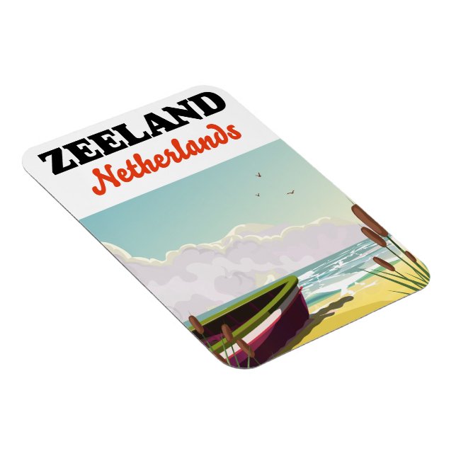 Zeeland Netherlands beach travel poster Magnet (Right Side)