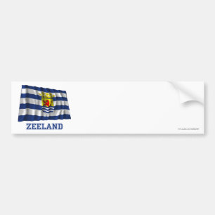 Zeeland Waving Flag with Name Bumper Sticker