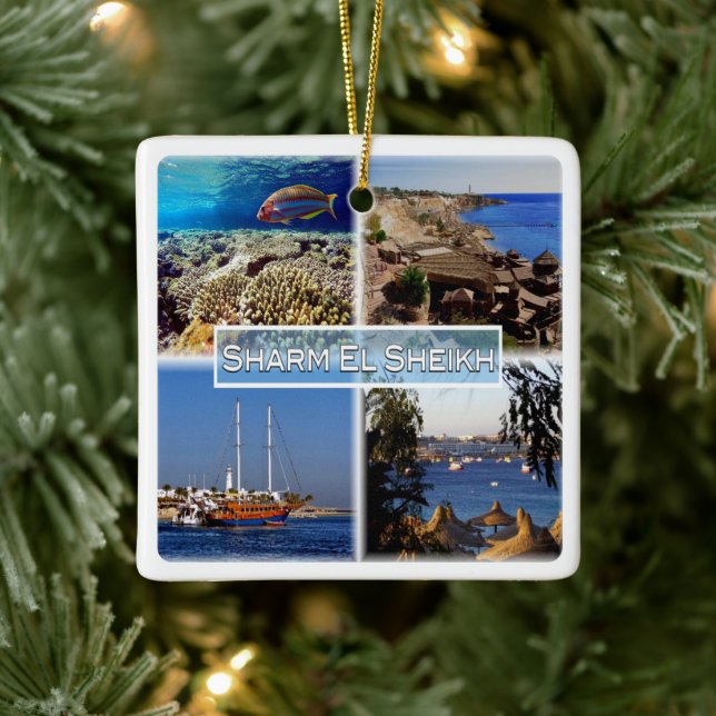 zEG063 SHARM EL SHEIKH in Red Sea, EGYPT, Ceramic Ornament (Tree)