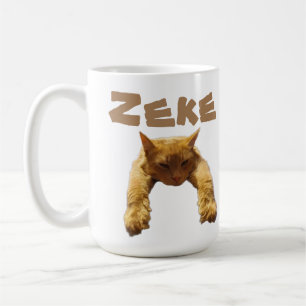 Zeke Name With Funny Lazy Cat, Coffee Mug