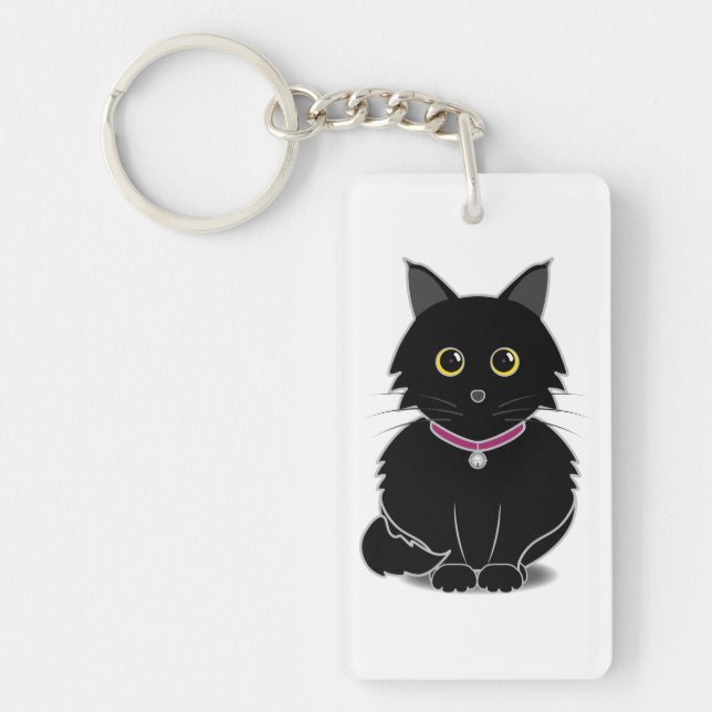 Zelda le porte - clé de chat noir (Devant)
