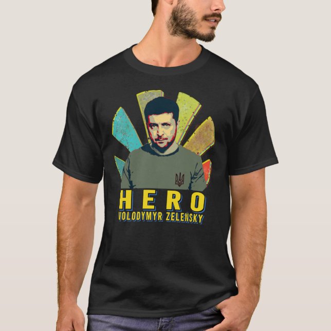 Zelenski hero  volodymyr zelensky  sunset retro Cl T-Shirt (Front)