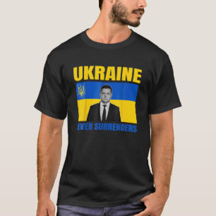 Zelensky President Never Surrenders Tee Ukraine Fl