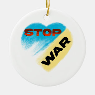 Zelensky Stop War Ceramic Ornament