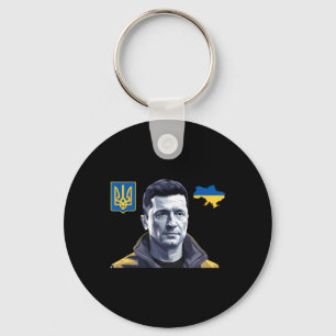 Zelensky Ukraine Vintage Ukrainian Flag Support Uk Keychain