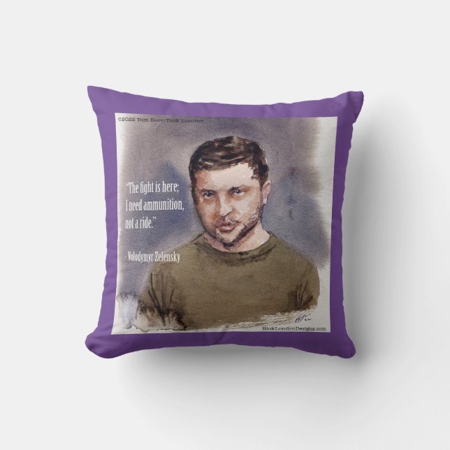 Zelensky, Volodymir Throw Pillow (Front)