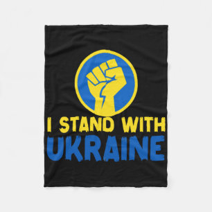 Zelenskyy I Stand With Ukraine Uni Sticker Fleece Blanket