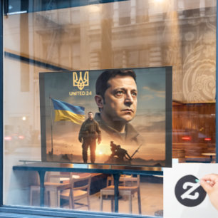 Zelenskyy Ukrainian President Window Cling Decal