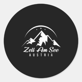 Zell Am See Austria Ski Resort Skiing Snowboarding Classic Round Sticker