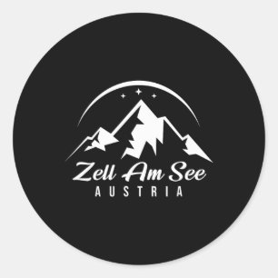 Zell Am See Austria Ski Resort Skiing Snowboarding Classic Round Sticker
