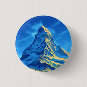 Zematt Matterhorn Switzerland 1 Inch Round Button