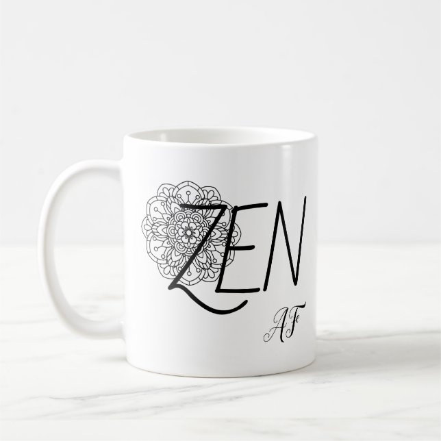 Zen AF drôle Humour Mandala café Mug (Gauche)