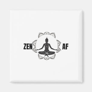 Zen Af Meditation Yoga Lotus Flower Woman Female C Magnet
