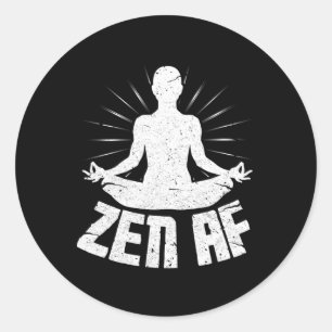 Zen Af Shirt Funny Yoga Meditation Classic Round Sticker