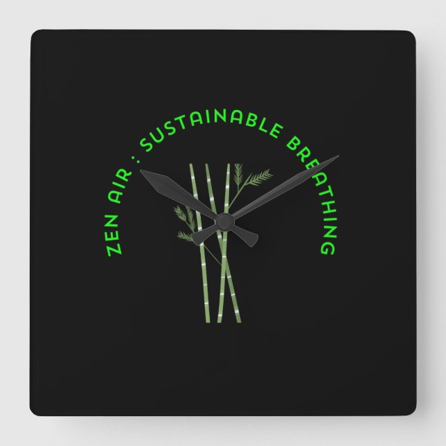 Zen Air: Sustainable Breathing Square Wall Clock (Front)