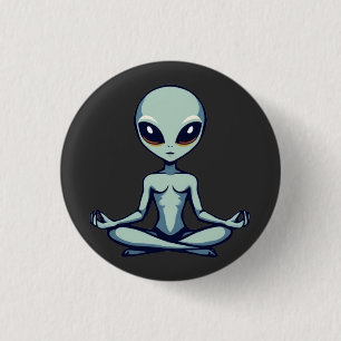 Zen Alien 1 Inch Round Button