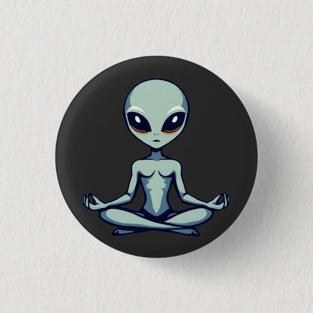 Zen Alien 1 Inch Round Button (Front)