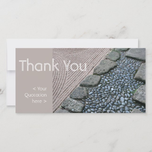 Zen and Abstract Thank You Photo Card (Front)