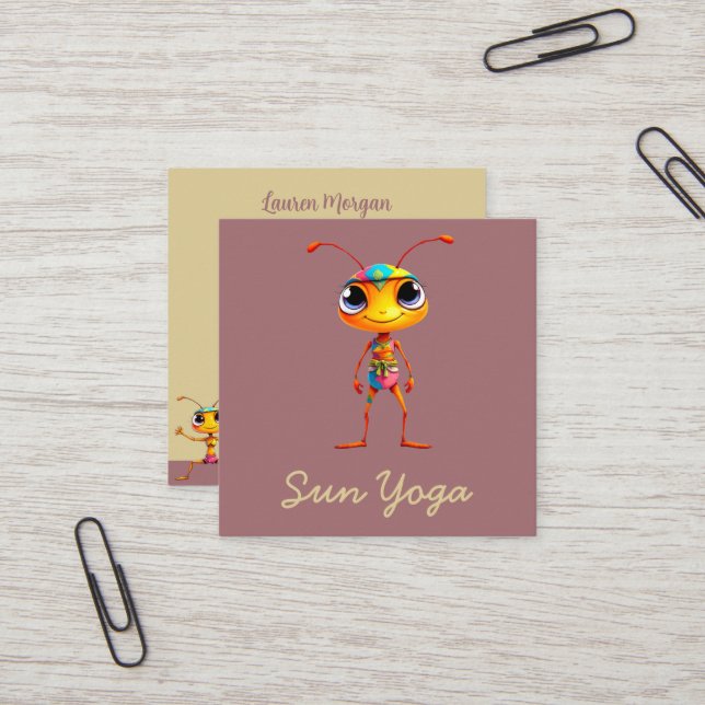 Zen Ants 5 Square Business Card (Front/Back In Situ)