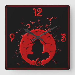 Zen art square wall clock