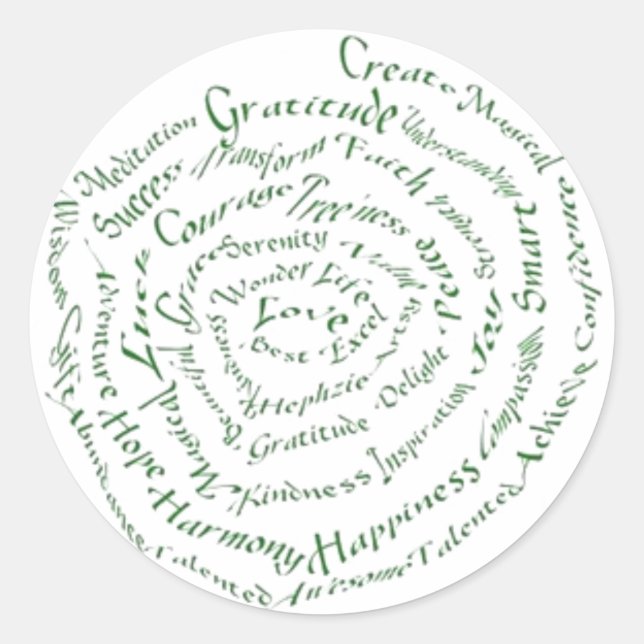 Zen Art  "Vibrate your Blessings" Classic Round Sticker (Front)