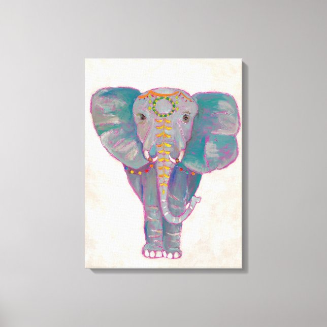 Zen Asian Elephant Canvas Print (Front)