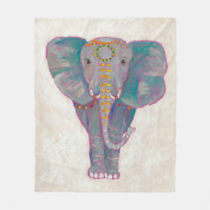 Zen Asian Elephant Fleece Blanket