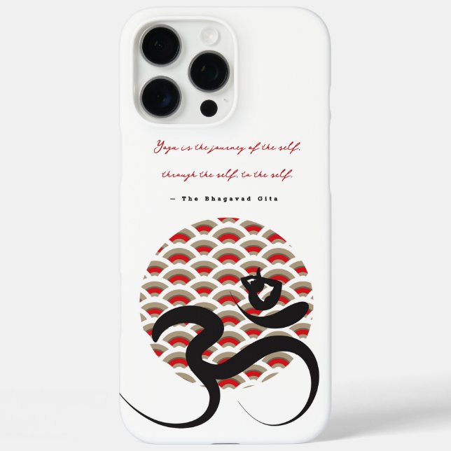 Zen Asian Red Sun Yoga Modern Calligraphy Om Aum Case-Mate iPhone Case (Back)