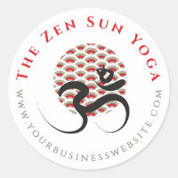 Zen Asian Red Sun Yoga Modern Calligraphy Om Aum