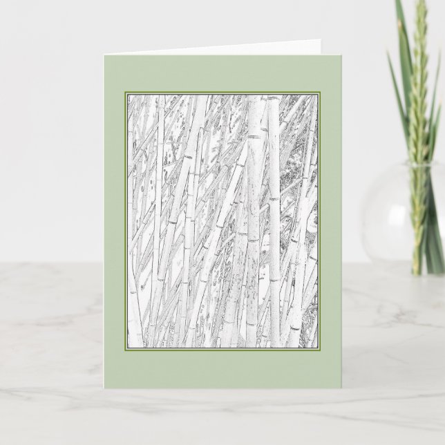 'Zen Bamboo' Blank Greeting Card (Front)