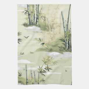 Zen Bamboo Forest Botanical Pattern (1) Kitchen Towel