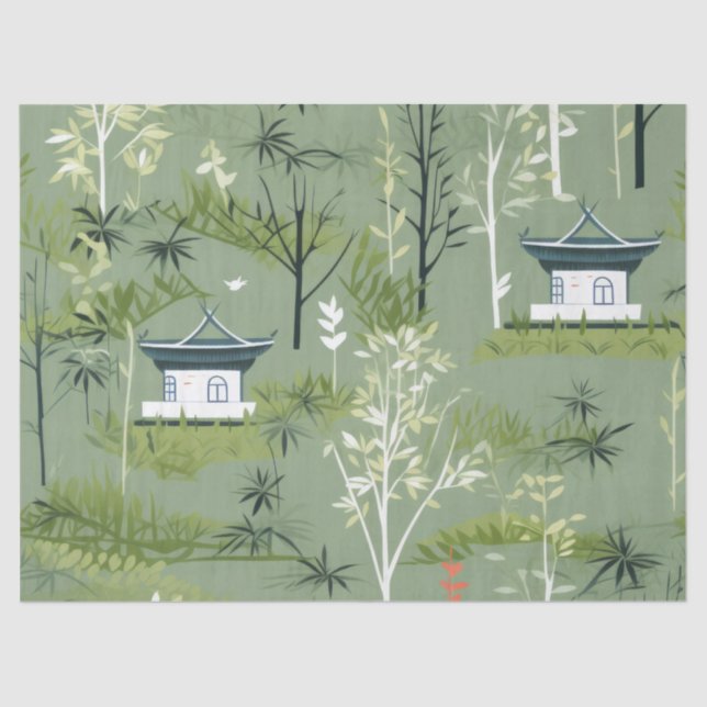 Zen Bamboo Forest Botanical Pattern (2) Tissue Paper (Front)