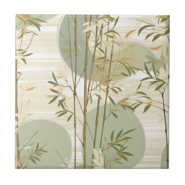 Zen Bamboo Forest Botanical Pattern (3) Tile (Front)