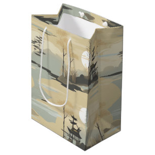 Zen Bamboo Forest Botanical Pattern (4) Medium Gift Bag