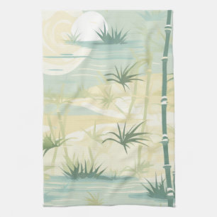 Zen Bamboo Forest Botanical Pattern (5) Kitchen Towel