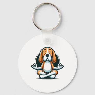 Zen Beagle Lance Canine Calmness Apparel  Keychain