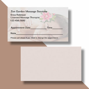 Zen Beauty Massage Services Cartes de rendez-vous