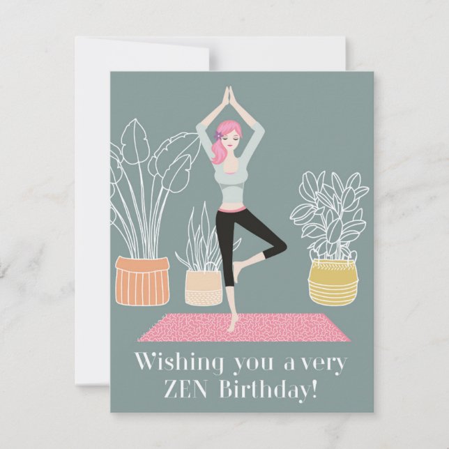 Zen Birthday Holiday Card (Front)