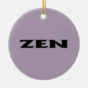Zen black grey round ceramic ornament