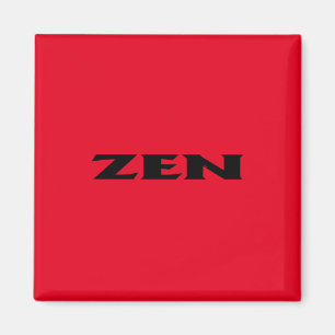 Zen black red square magnet