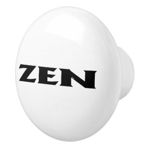 Zen black white ceramic knob