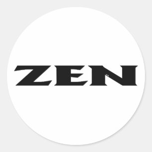 Zen black white round large stickers