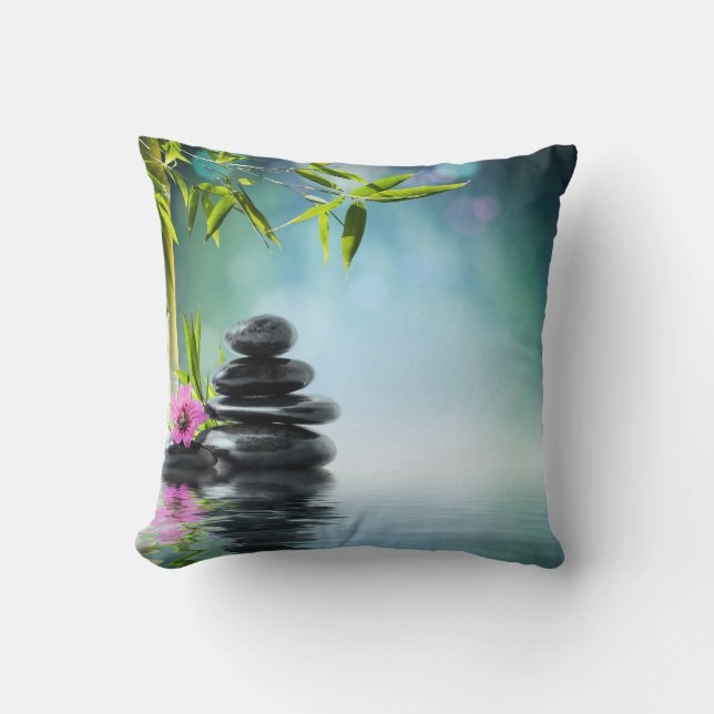 Zen bliss meditation peace yoga chakra namaste throw pillow (Front)