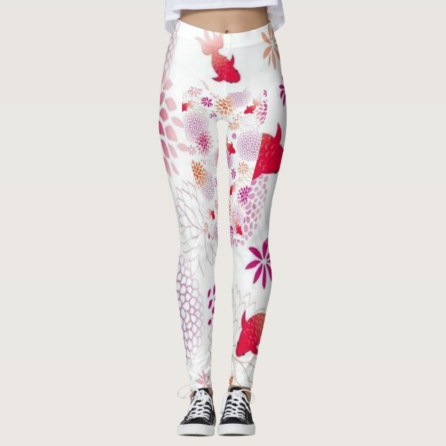 Zen Blossoms: Kimono Chic Leggings (Front)