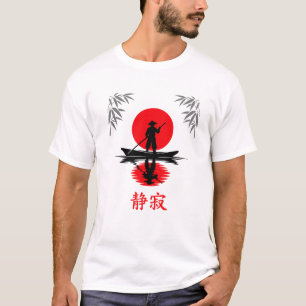 Zen Boatman Red Sun Minimalist Silhouette T-Shirt