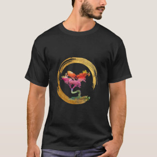 Zen Bonsai Tree Japanese Circle Enso Asian Art T-Shirt