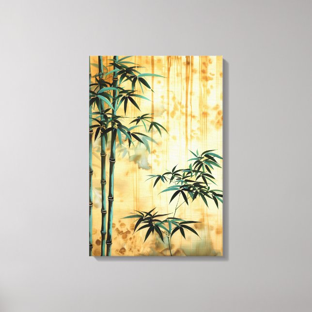 Zen Botanical Nature Bamboo Forest Canvas Print (Front)